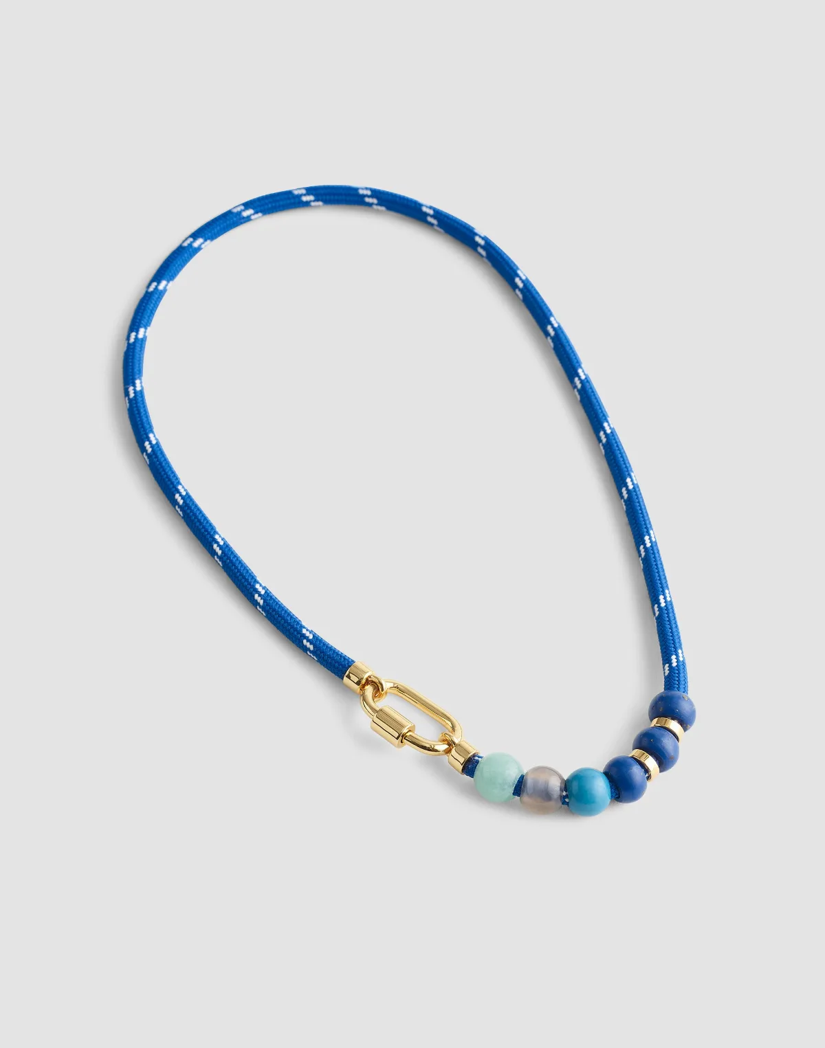 Semiprecious Beaded Carabiner Paracord Necklace by MW