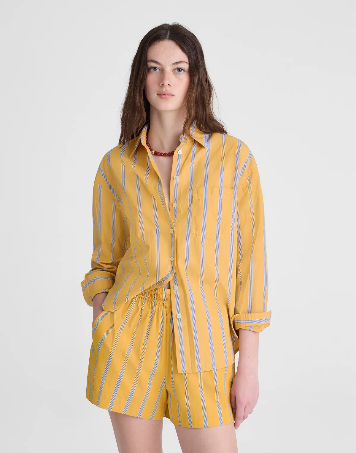 Pull-On Shorts in Washed Poplin by MW