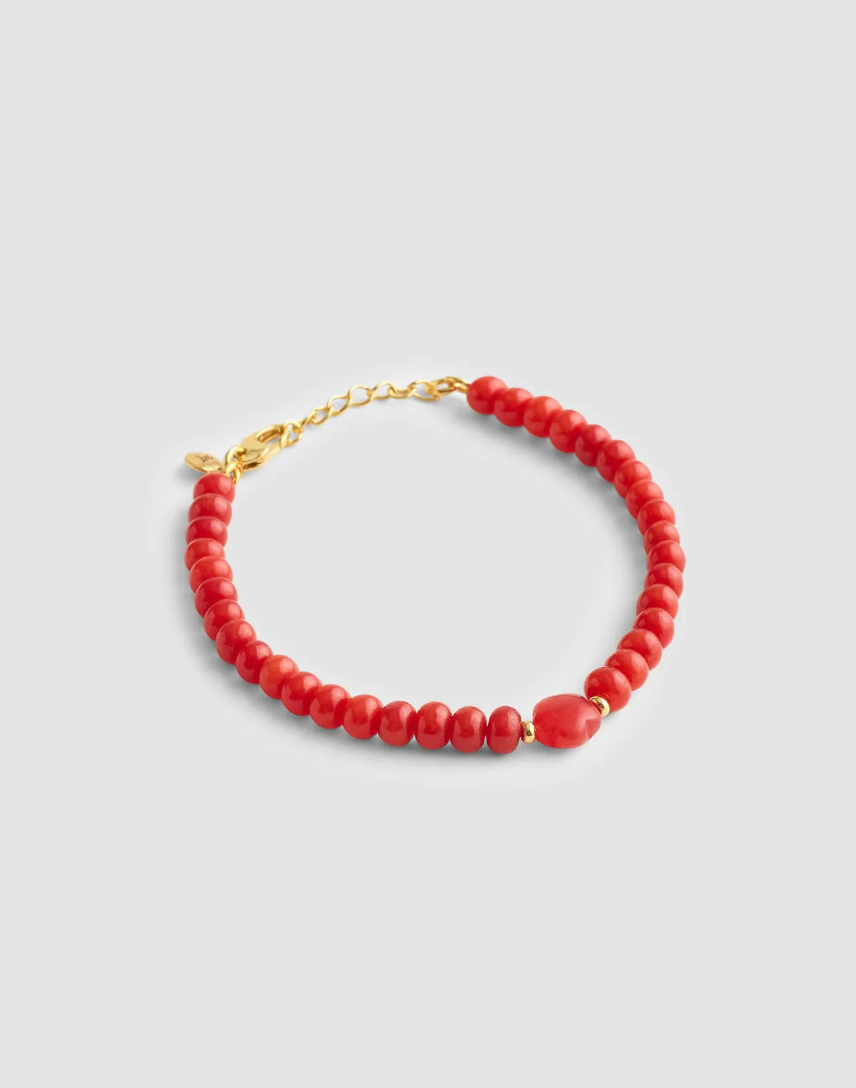 Semiprecious Flower Charm Beaded Bracelet