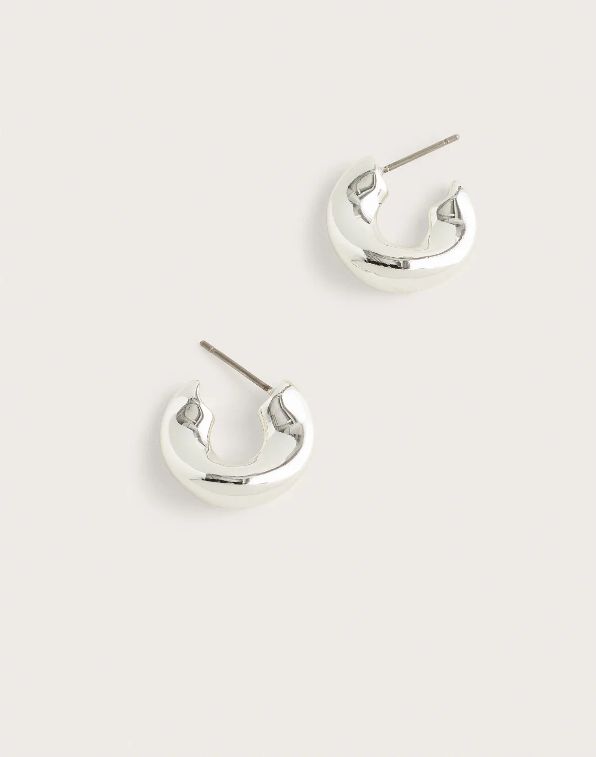 Puffy Twisted Small Hoop Earrings