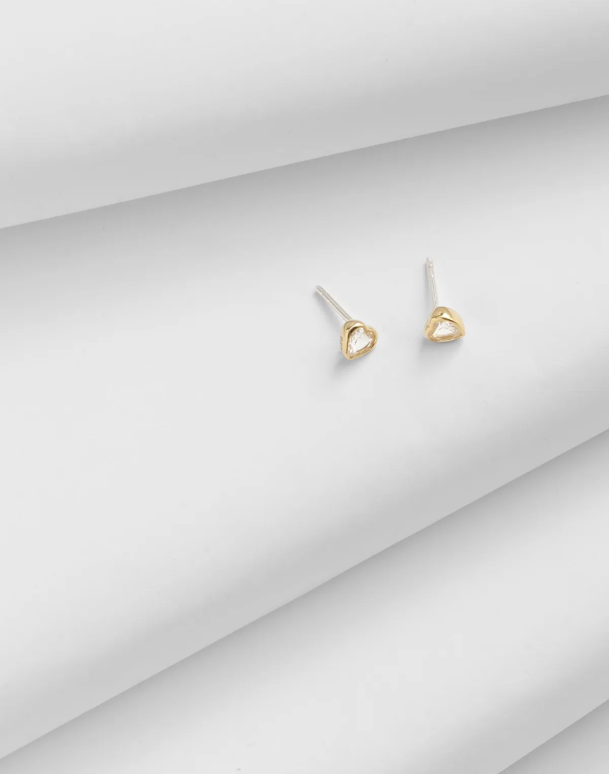 Demi-Fine Heart Crystal Stud Earrings by MW