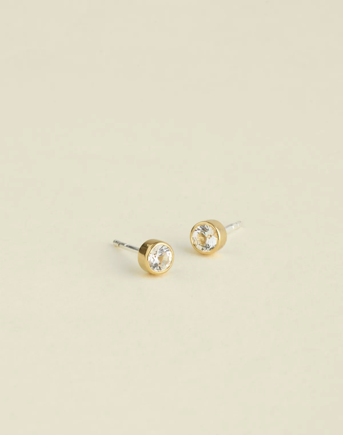 Demi-Fine Bezel Set Crystal Stud Earrings by MW