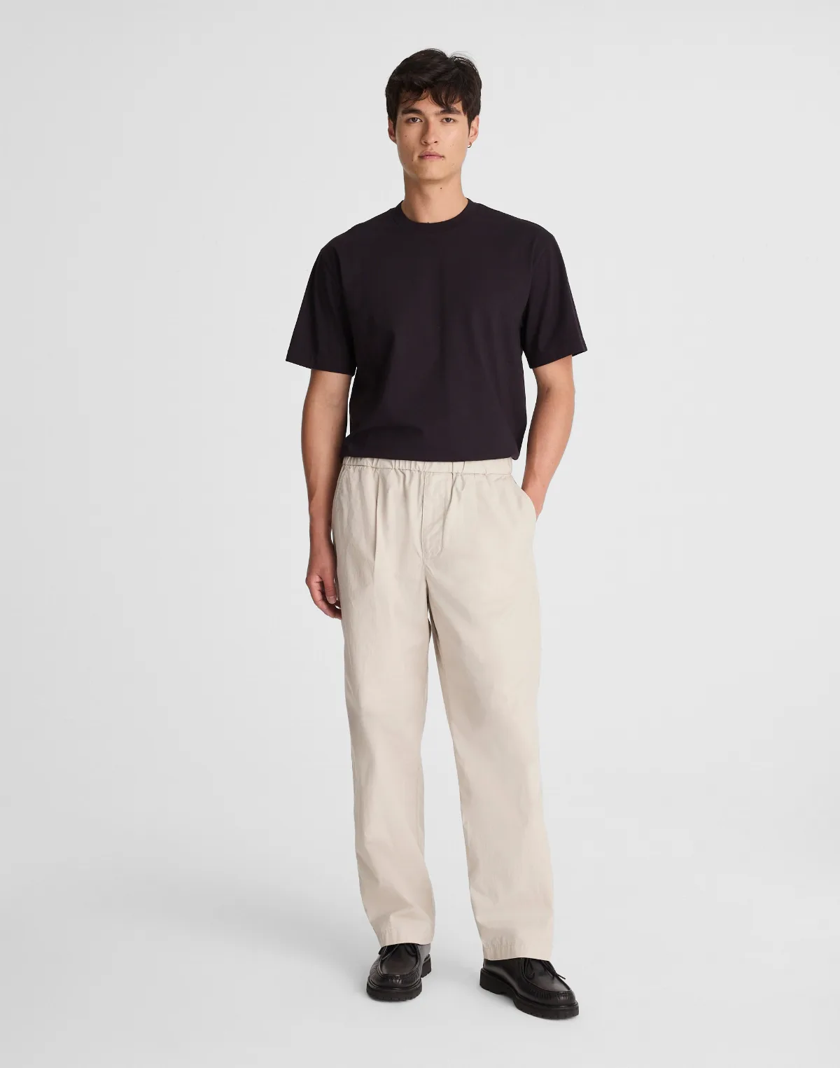 Pleated Poplin Pull-On Pant by MW