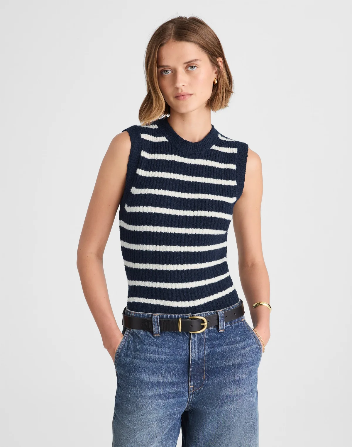 Bouclé-Knit Sweater Tank by MW
