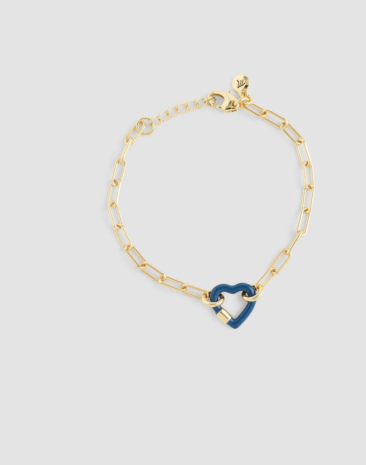 Heart Carabiner Paperclip Chain Bracelet by MW