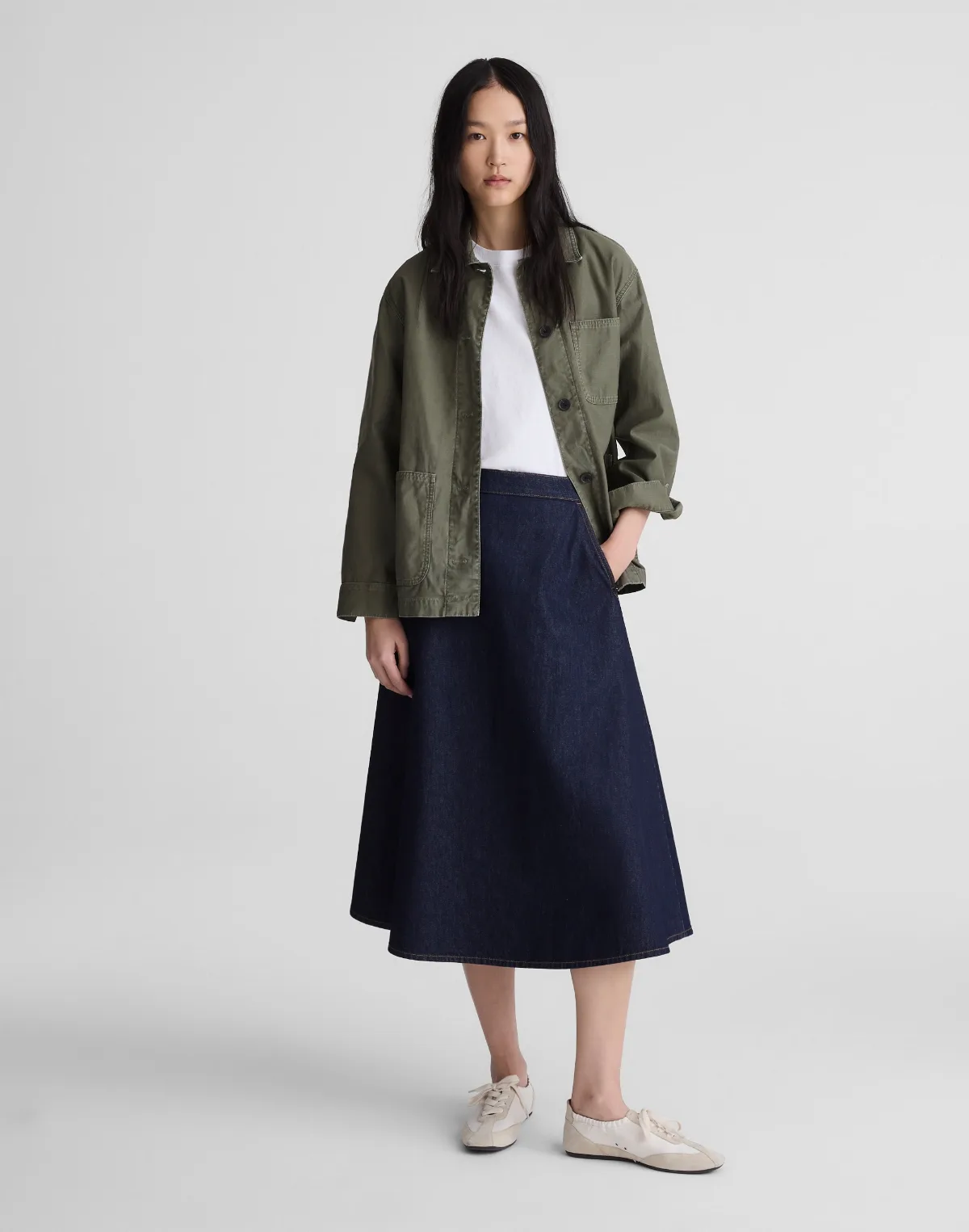 Denim Circle Midi Skirt by MW