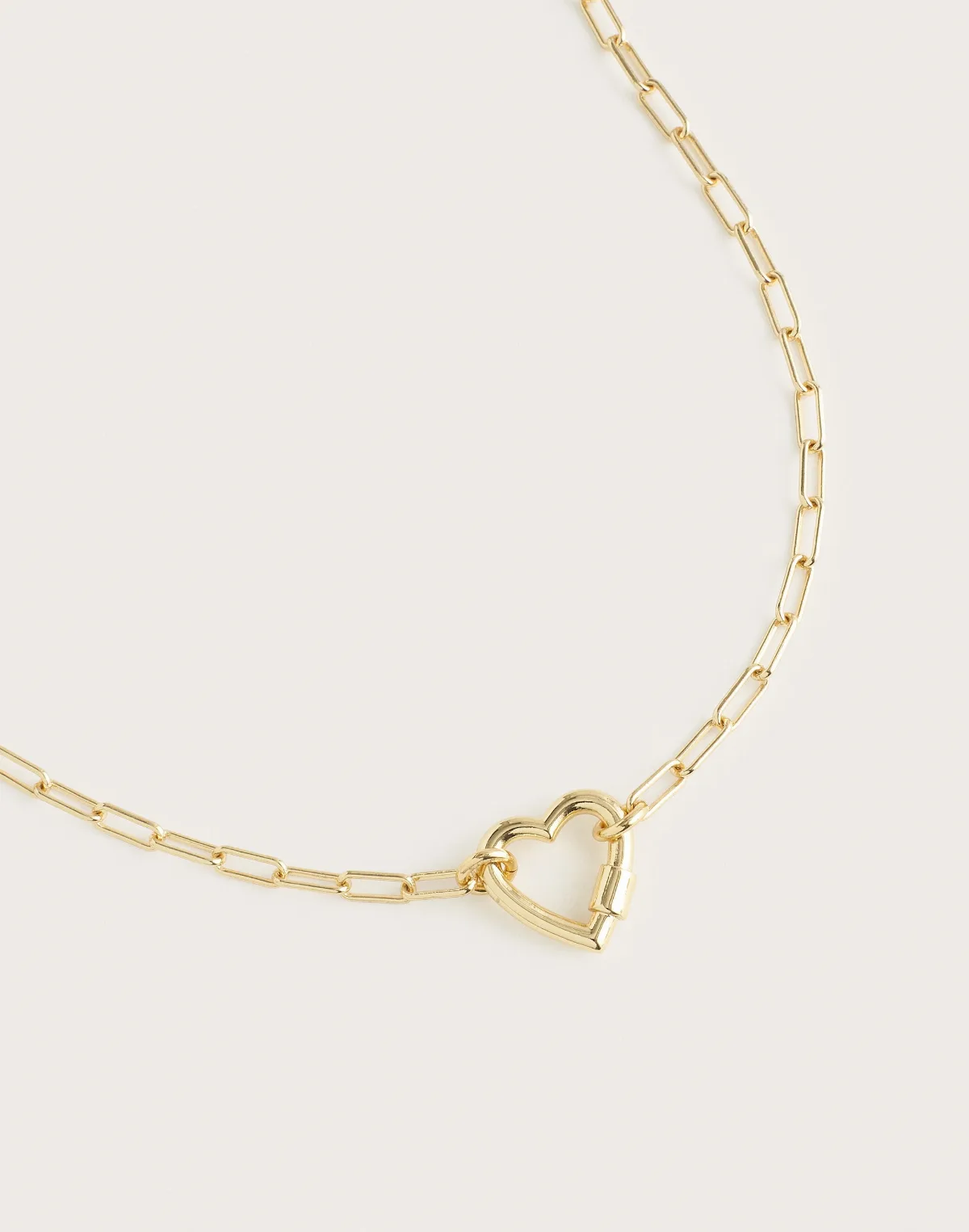 Heart Carabiner Paperclip Chain Choker Necklace by MW