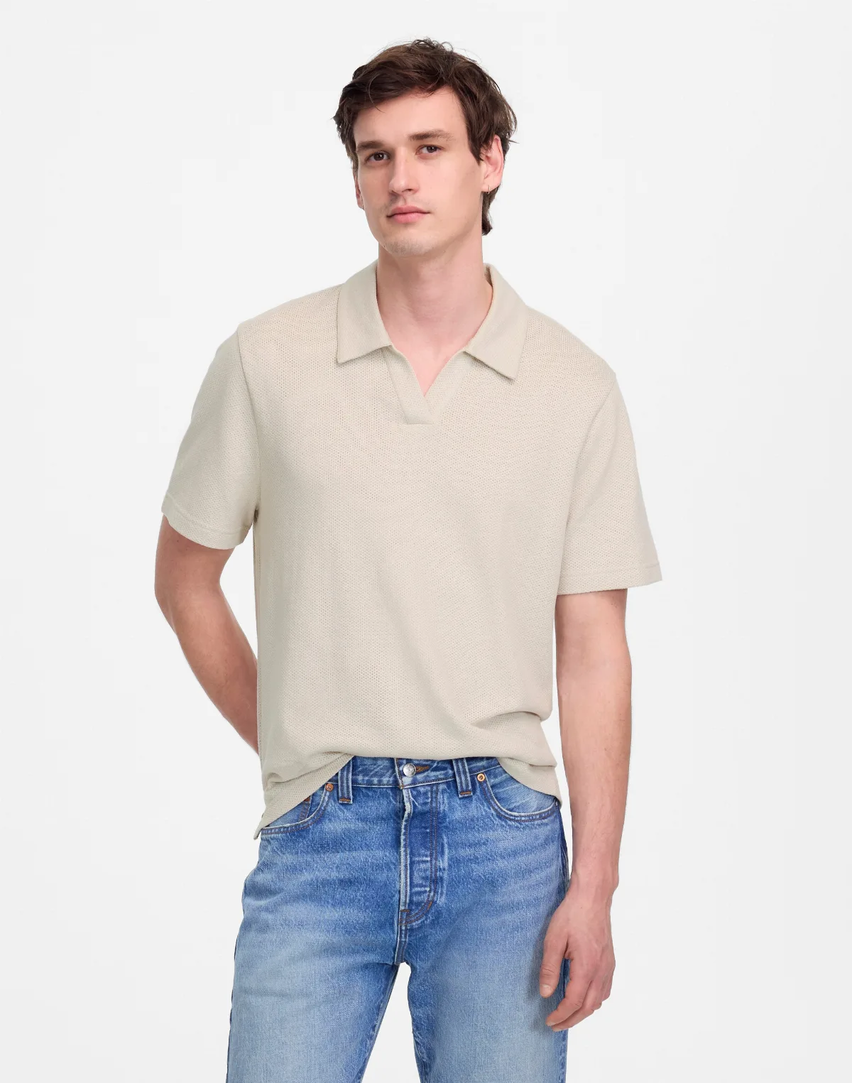 Johnny-Collar Polo in Heavyweight Mesh by MW