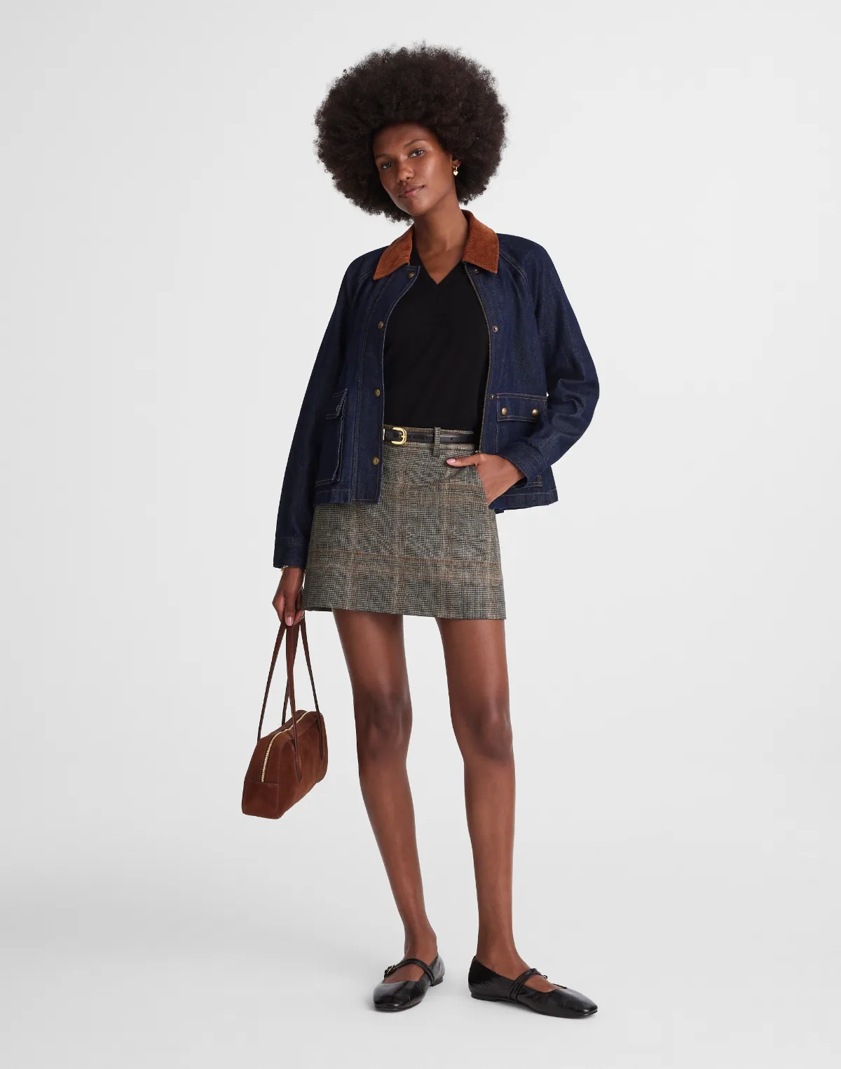 Suiting Mini Skirt in Plaid by MW
