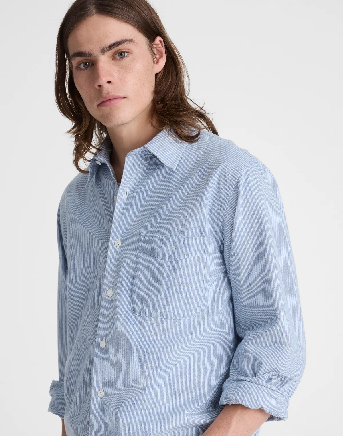The Allday Shirt in Indigo Stripe by MW