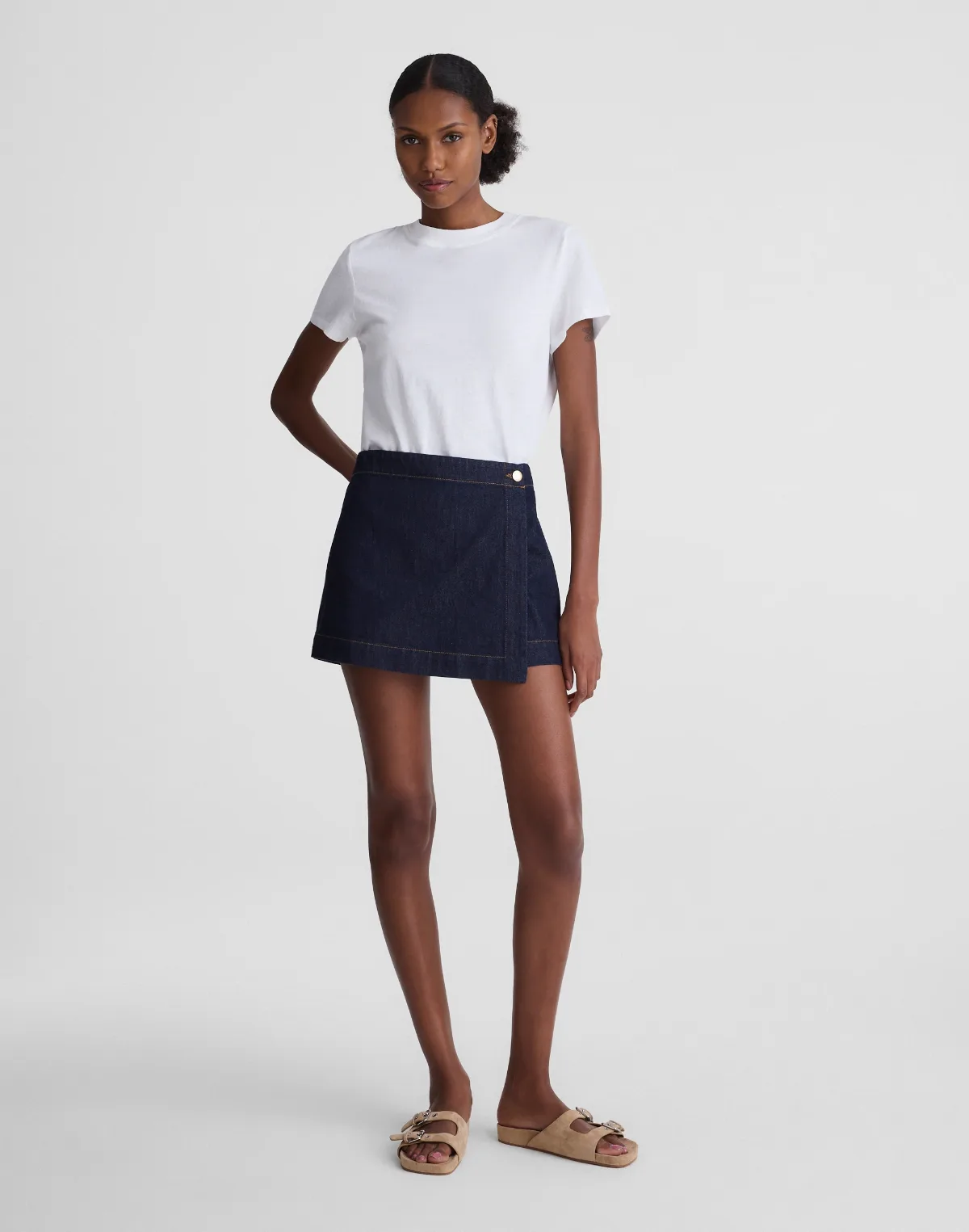 Denim Wrap Mini Skort