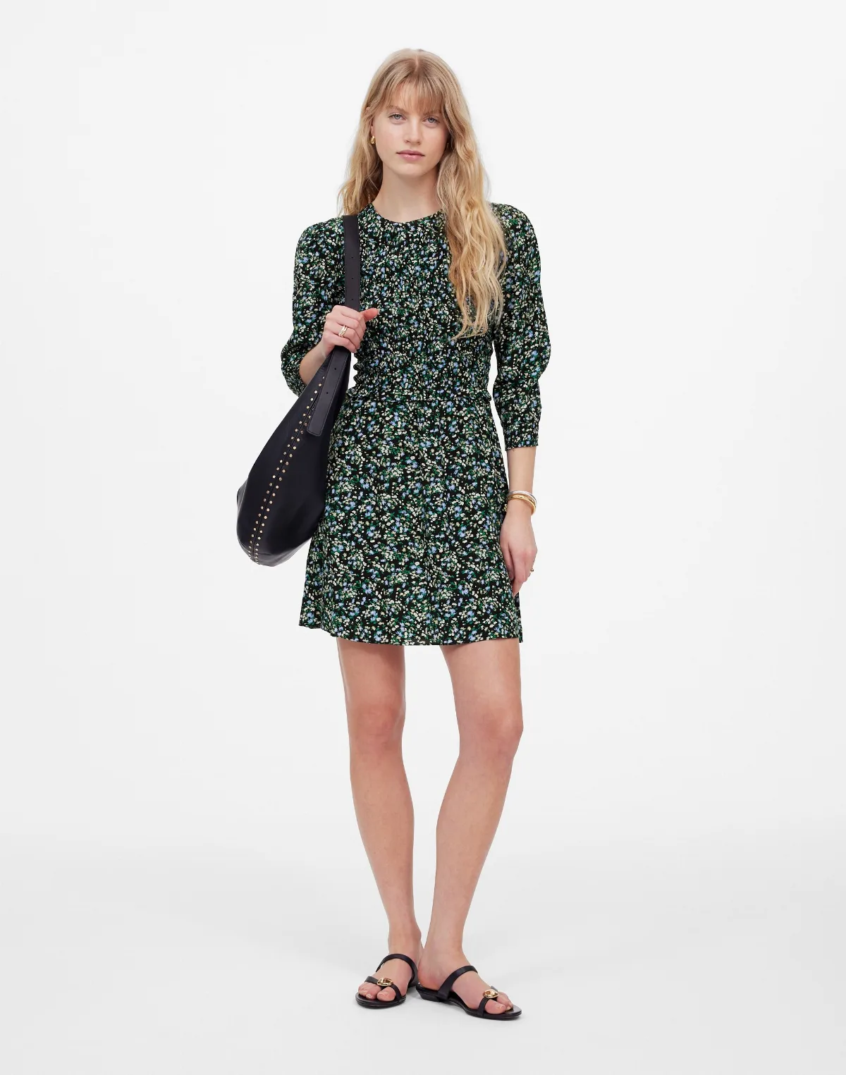 Smocked Mini Dress in Floral by MW