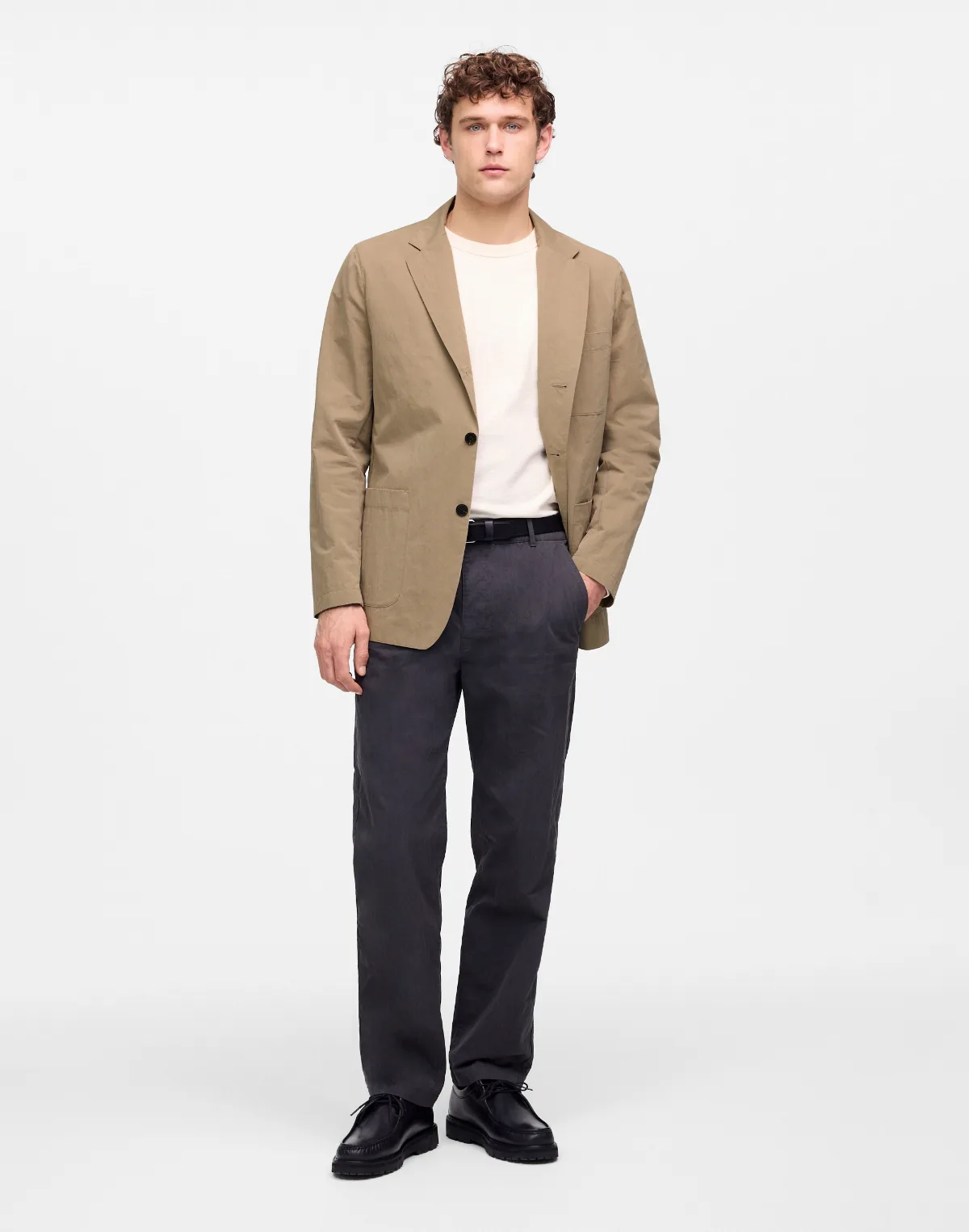Unstructured Three-Button Blazer in Cotton Blend by MW