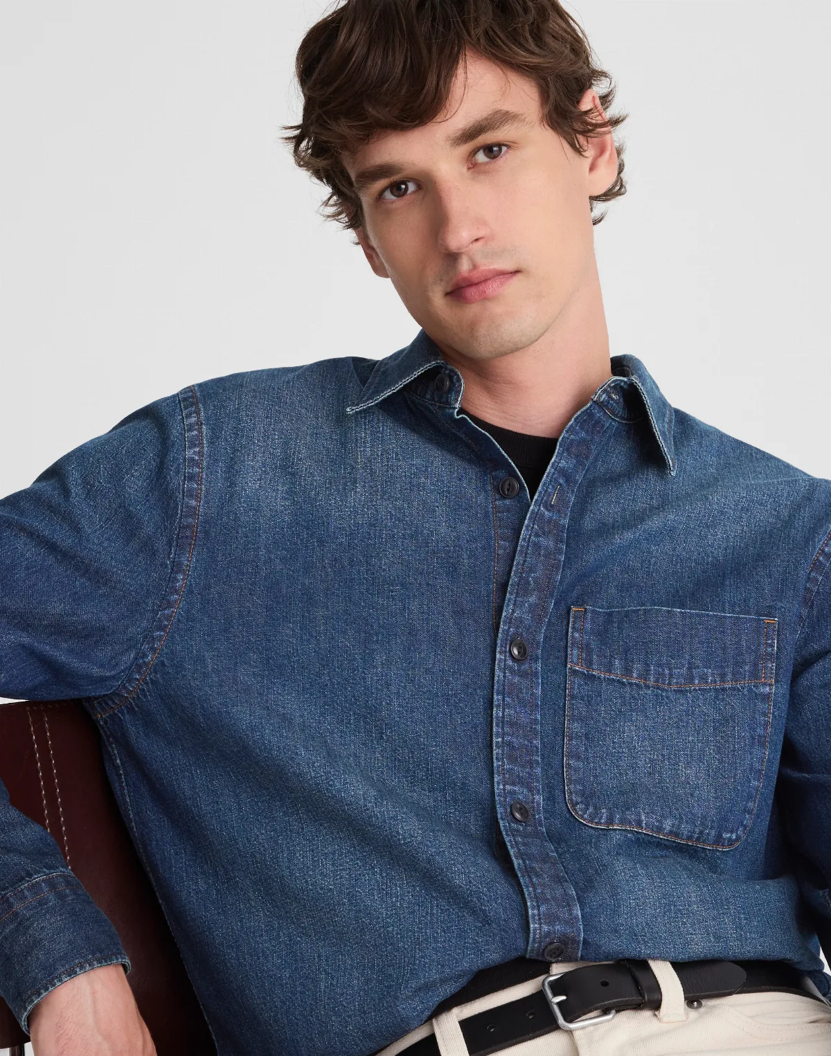 Denim Button-Up Shirt