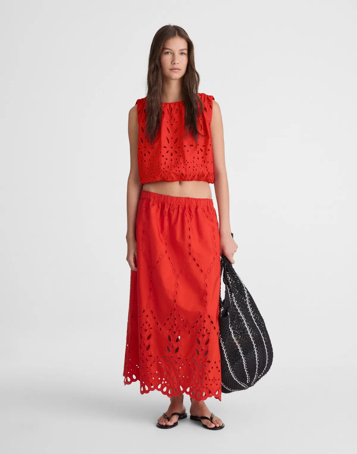 Embroidered Midi Skirt by MW