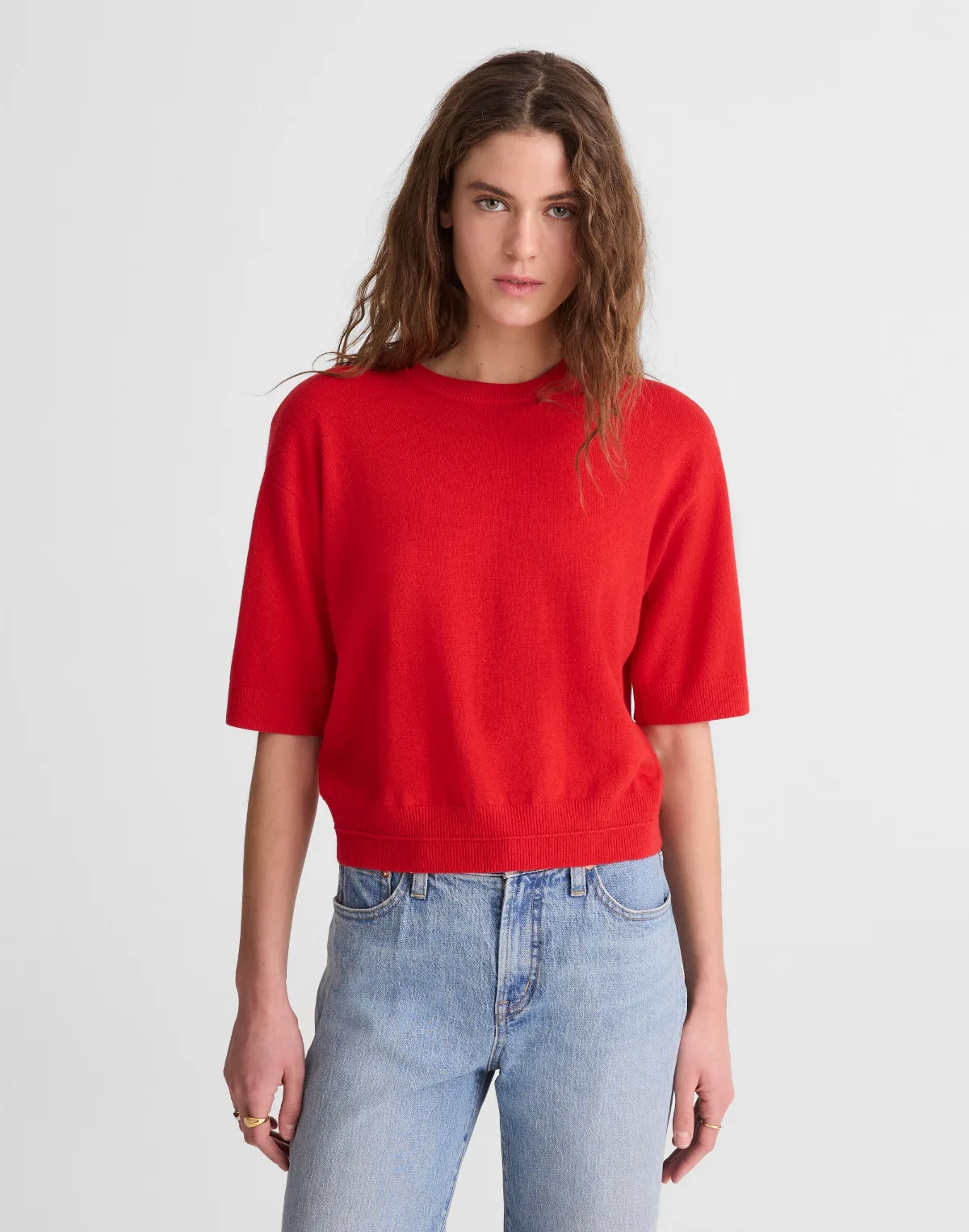 Relaxed Sweater Tee in 100% Cashmere