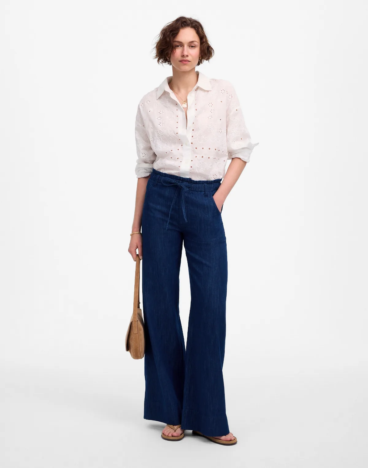 The Denim Pull-On Wide-Leg Pant by MW