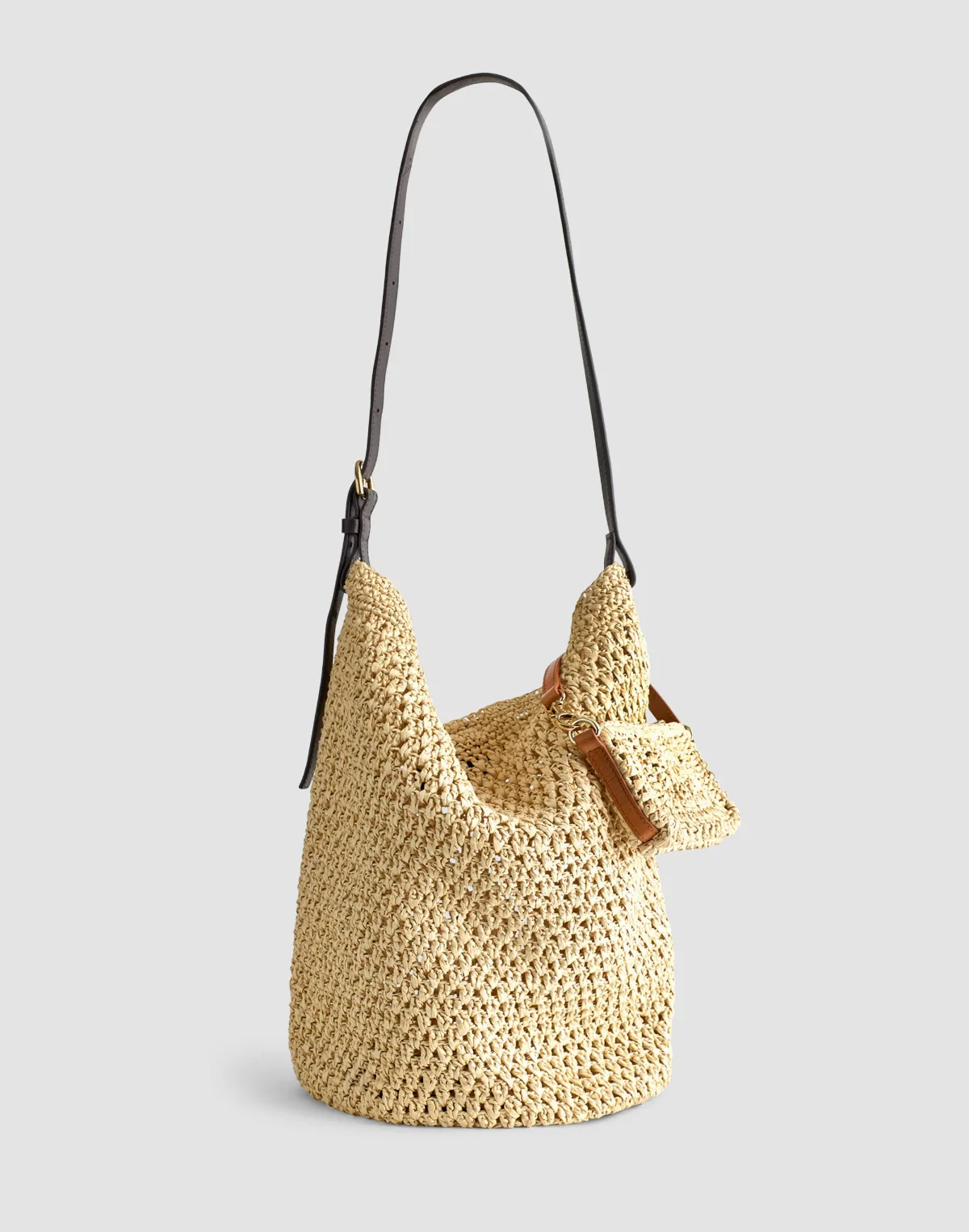 Handwoven Straw Bucket Bag by MW