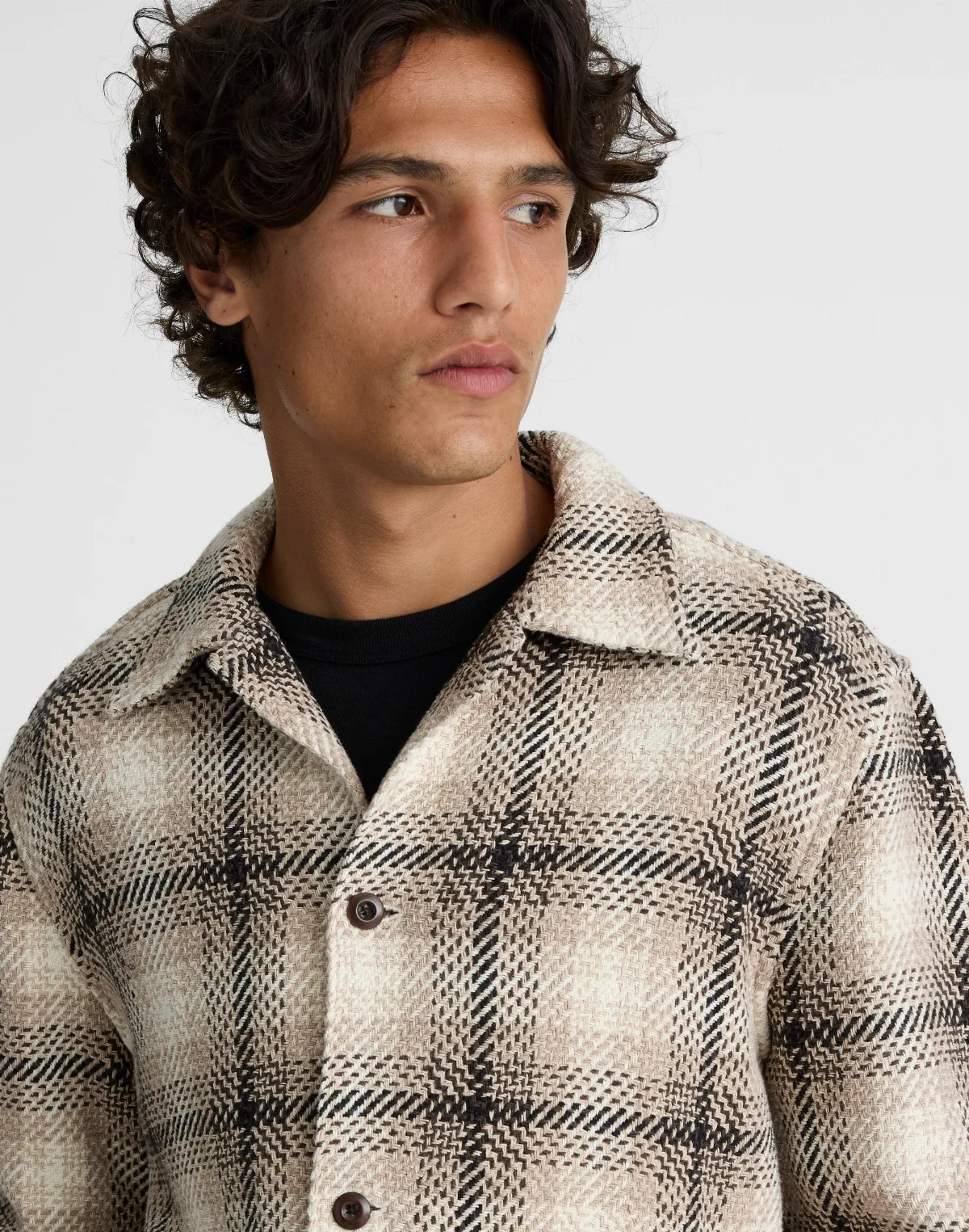 Twill Shirt-Jacket in Broken Plaid by MW