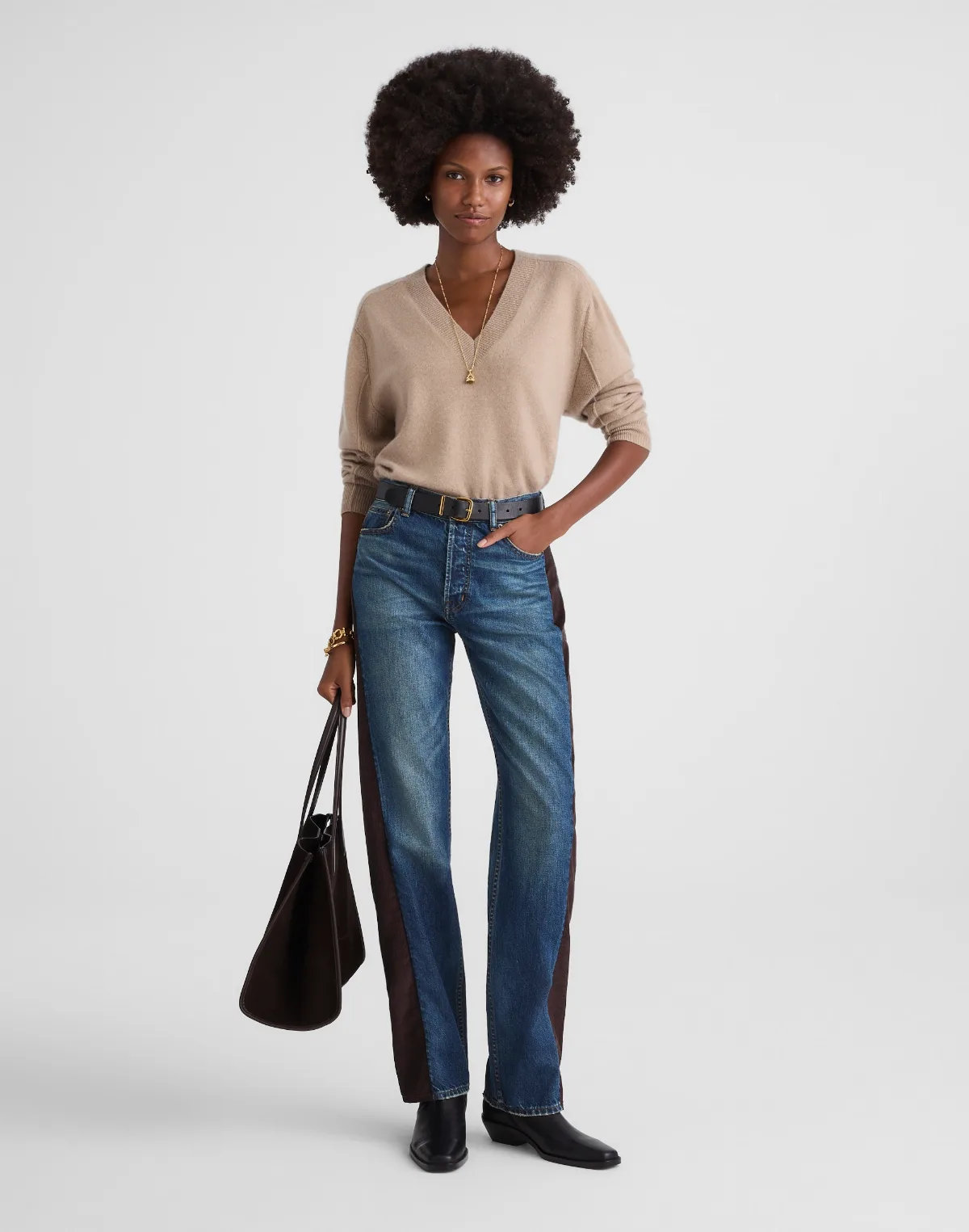 Madewell x Kaihara Denim Pieced Barrel-Leg Jean by MW