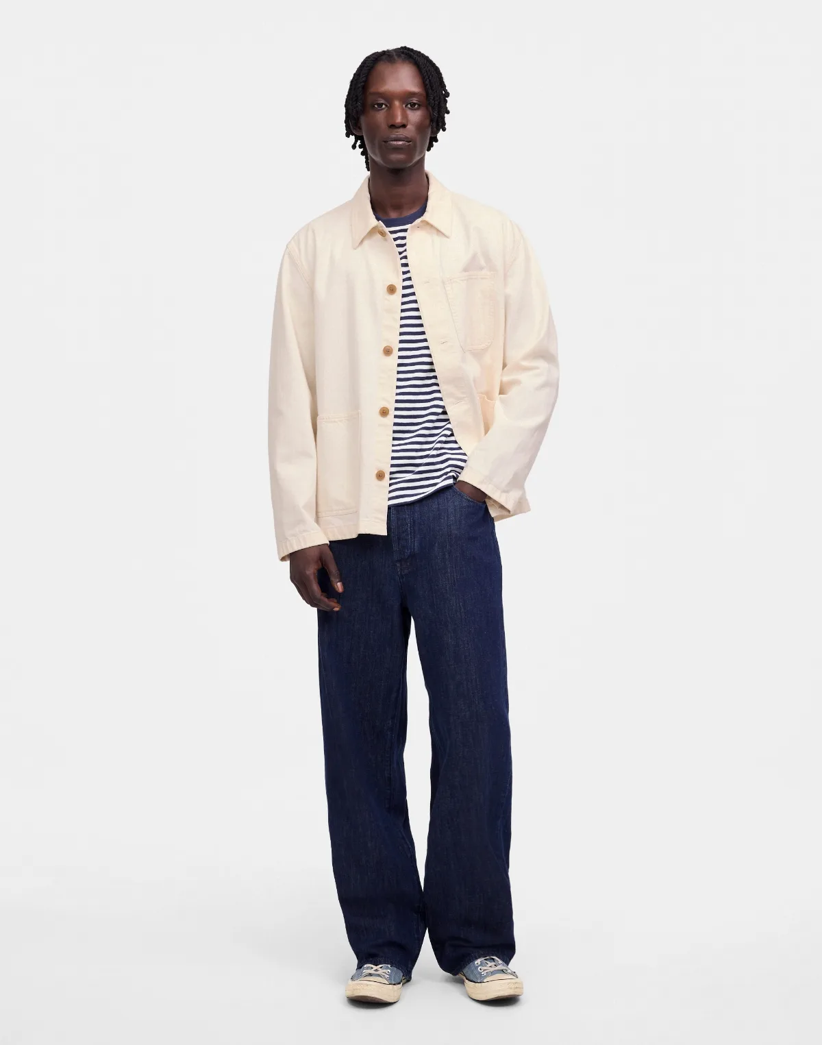 Chore Jacket in Summer Denim: Ecru by MW
