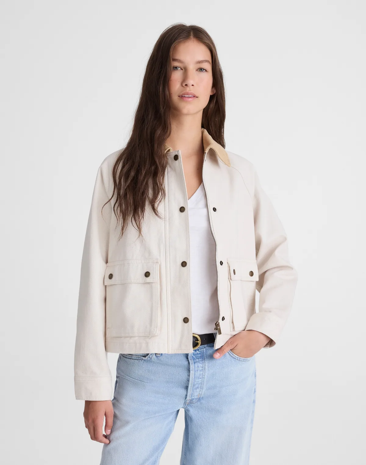The Billie Short Jacket in Washed Twill by MW