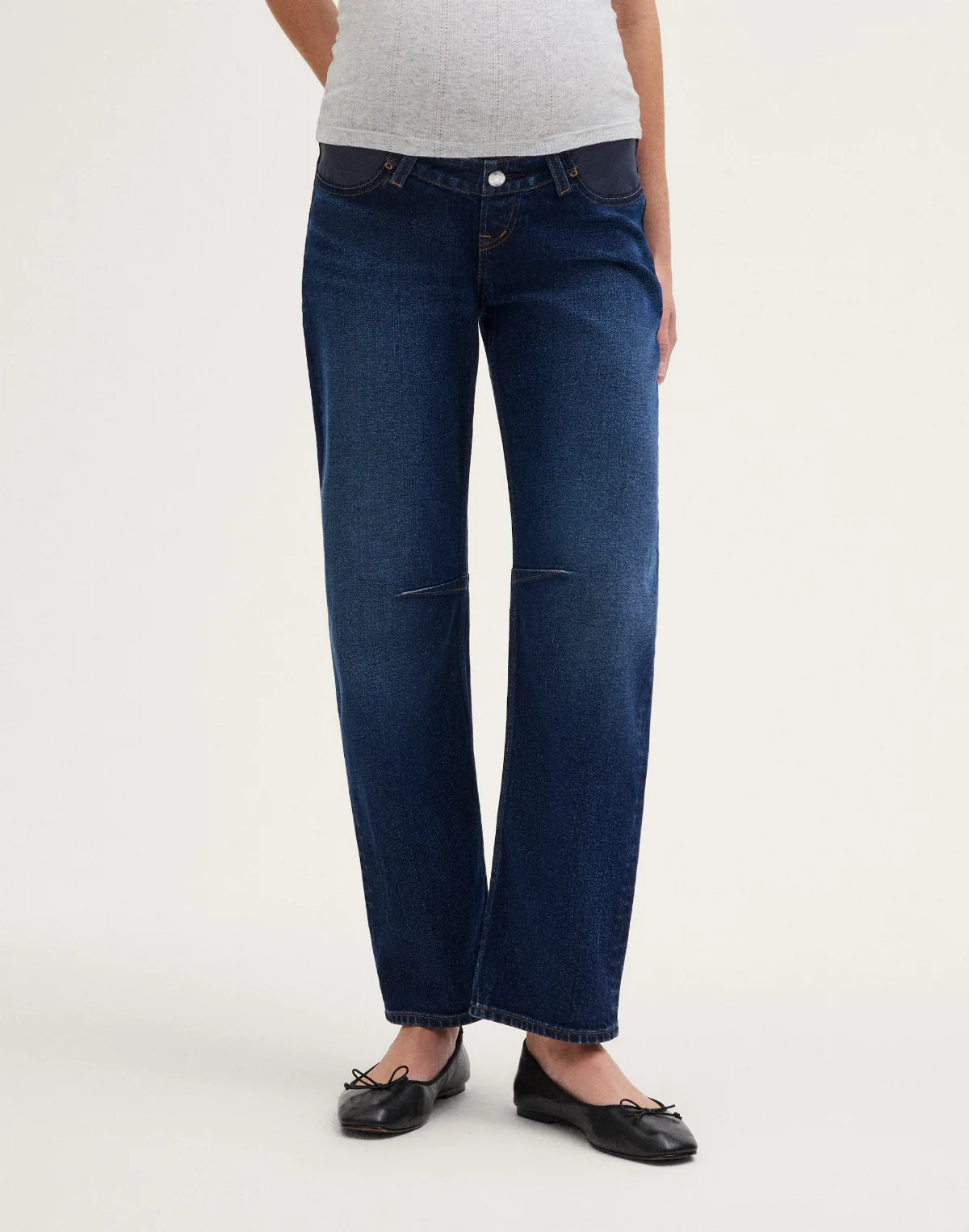 The Maternity Darted Barrel-Leg Jean by MW