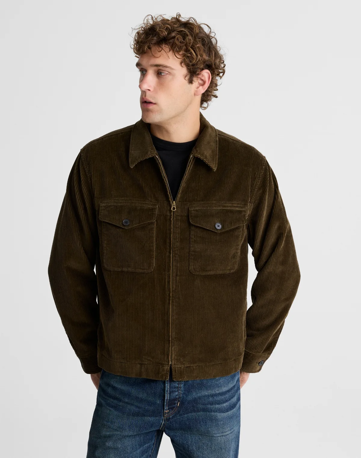Zip-Front Jacket in Corduroy by MW