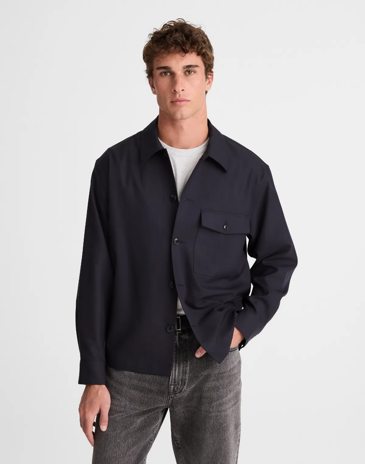 Overshirt in Wool-Blend