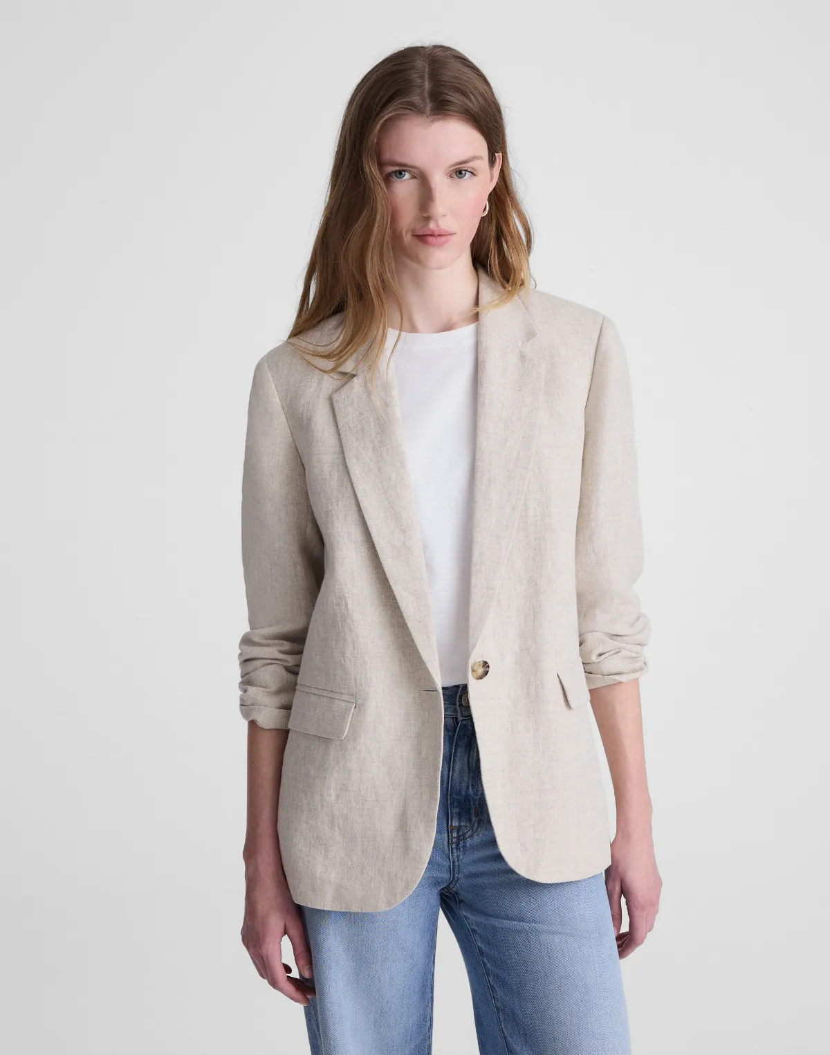 The Mercer Relaxed Blazer in 100% Linen by MW