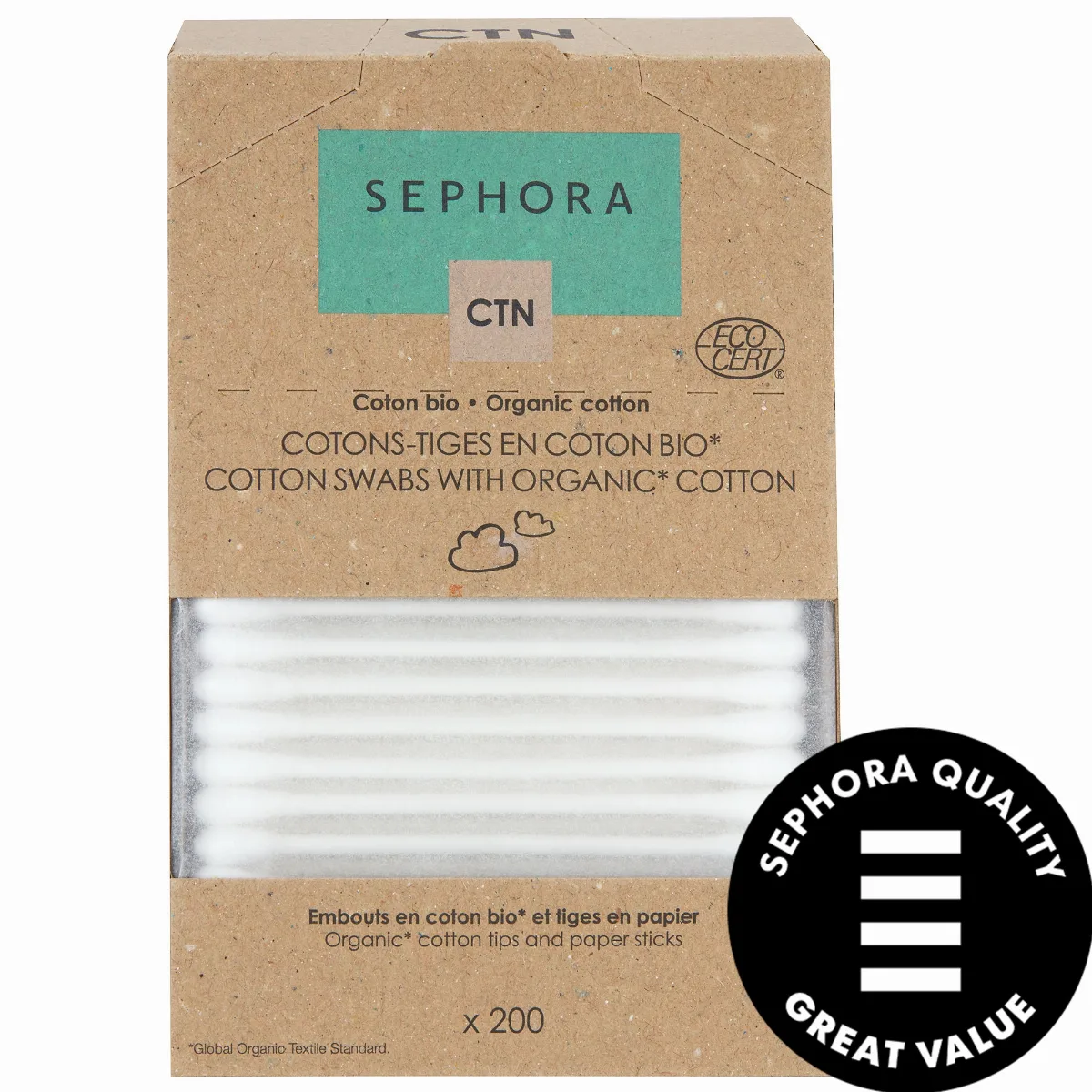Organic Cotton Swabs 200 Swabs by SEPHORA COLLECTION