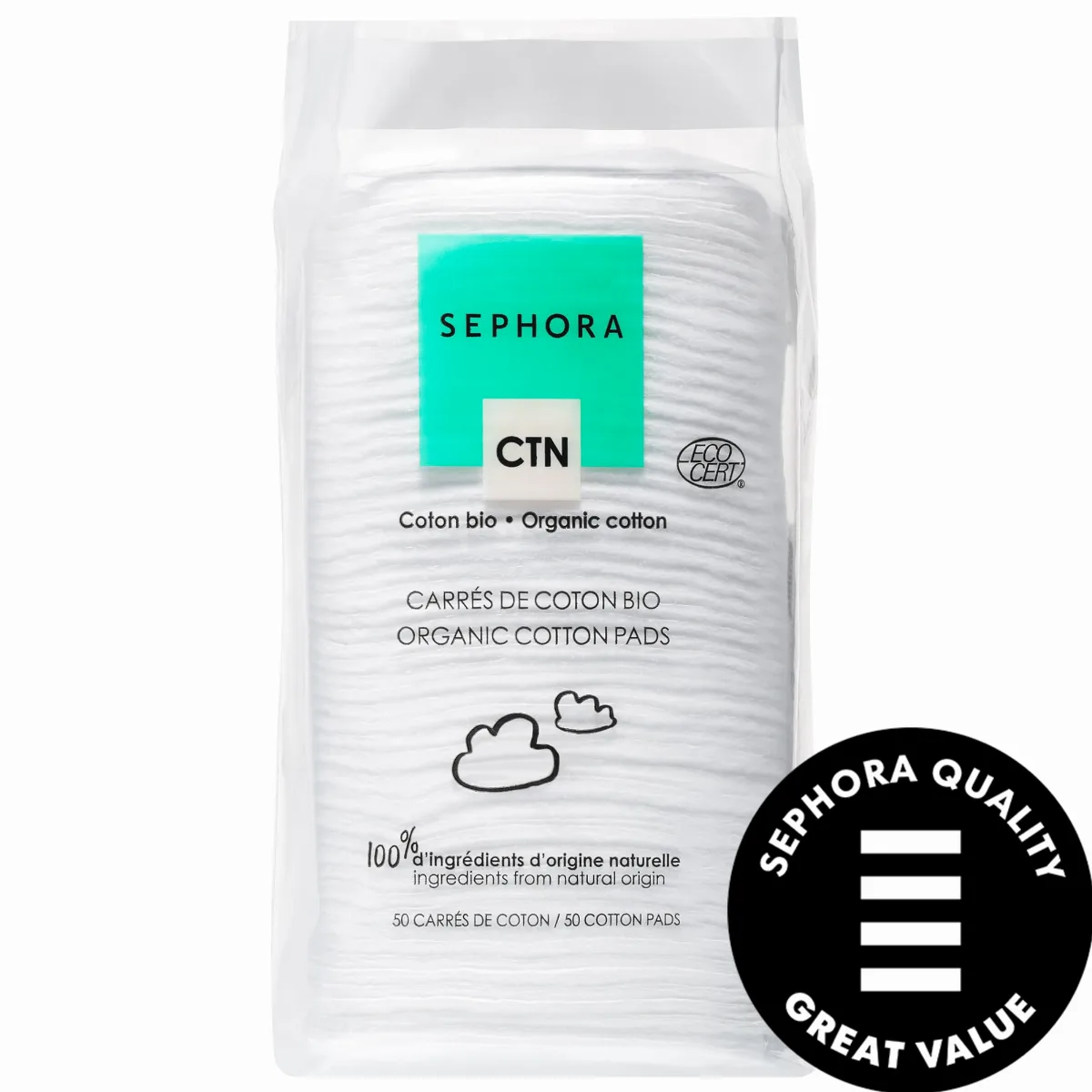 Organic Cotton Pads 50 Pads by SEPHORA COLLECTION