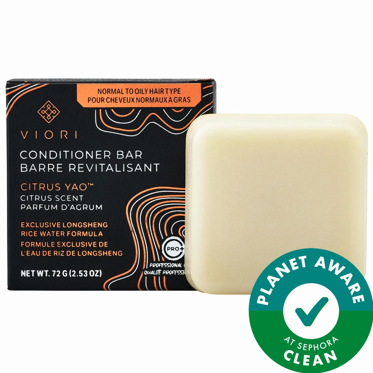 Rice Water Infused Hair Conditioner Bar 2.53 oz / 80 G Citrus Yao: Clarifying Citrus Rice Water Conditioner Bar by Viori