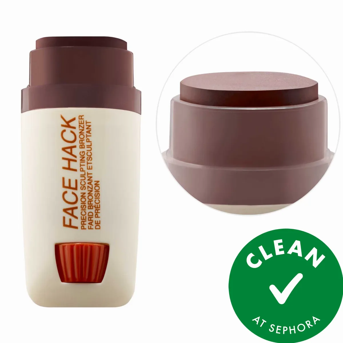 FACE HACK Precision Sculpting Cream Contour Bronzer Stick Deep Dark 0.13 oz / 3.8 G by Freck Beauty