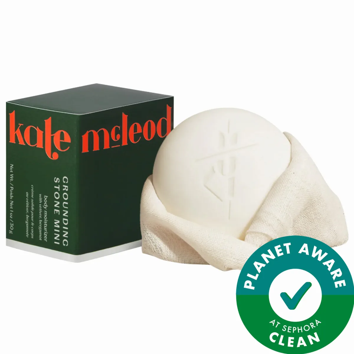 The Mini Body Stone - Deep Moisturizing Cocoa Butter Lotion Bar for Dry Skin Treatment Grounding Stone 1 oz / 30 G by Kate McLeod