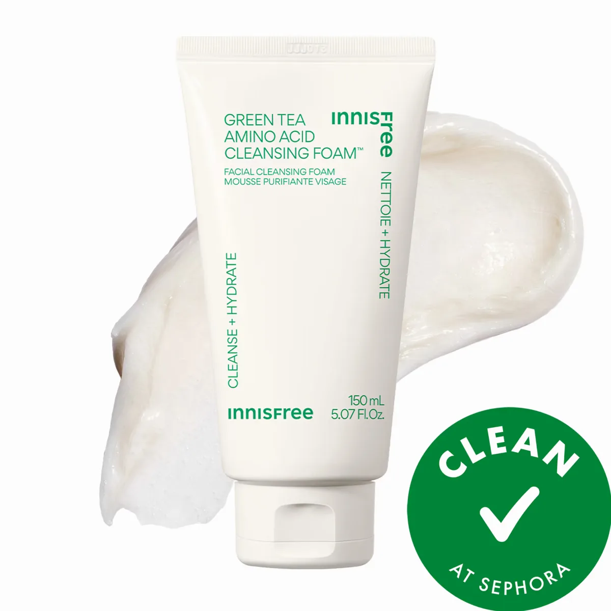 Sulfate-Free Green Tea Amino Acid Cleansing Foam 5.07 oz / 150 Ml by innisfree