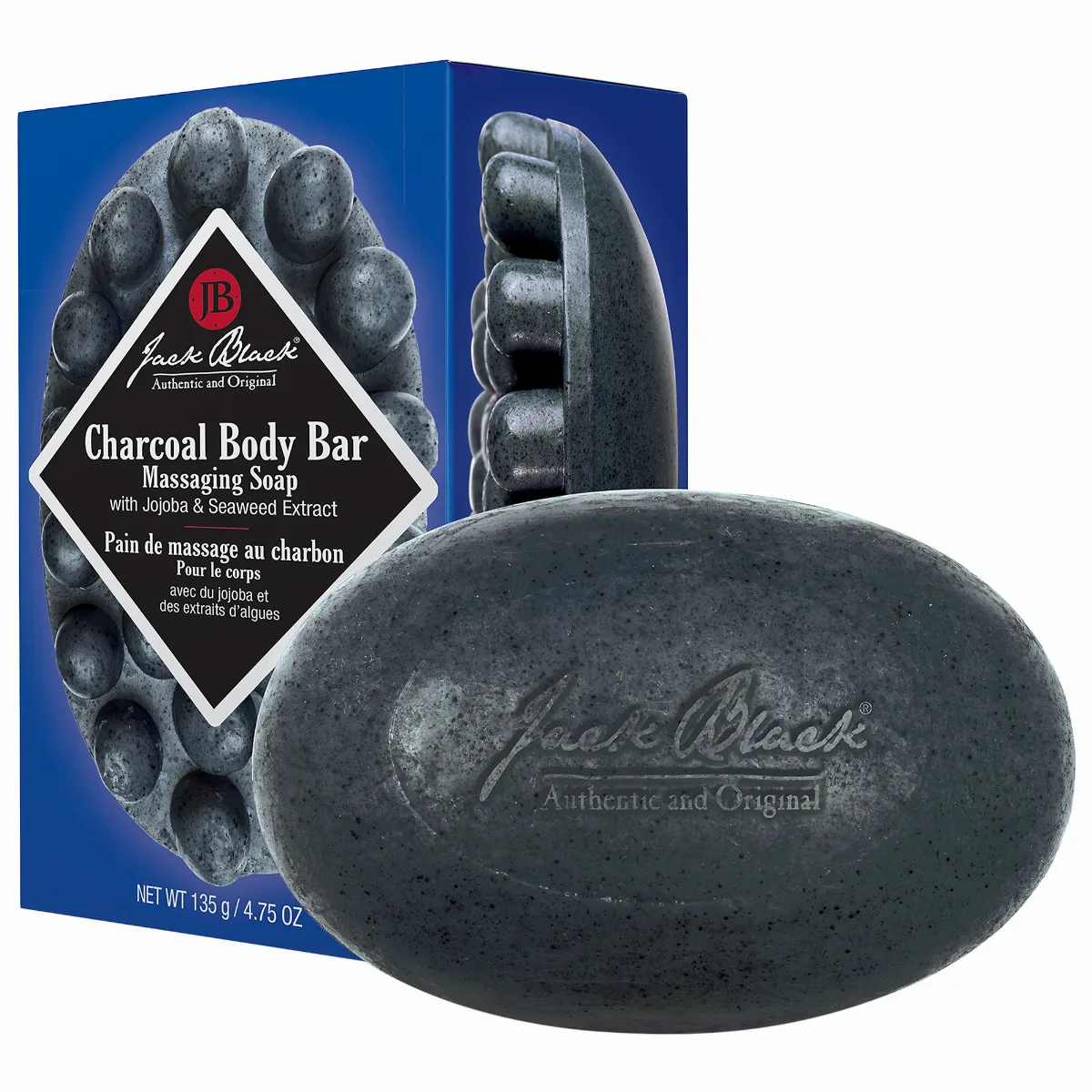 Charcoal Body Bar Massaging Soap 4.75 oz / 135 G by Jack Black