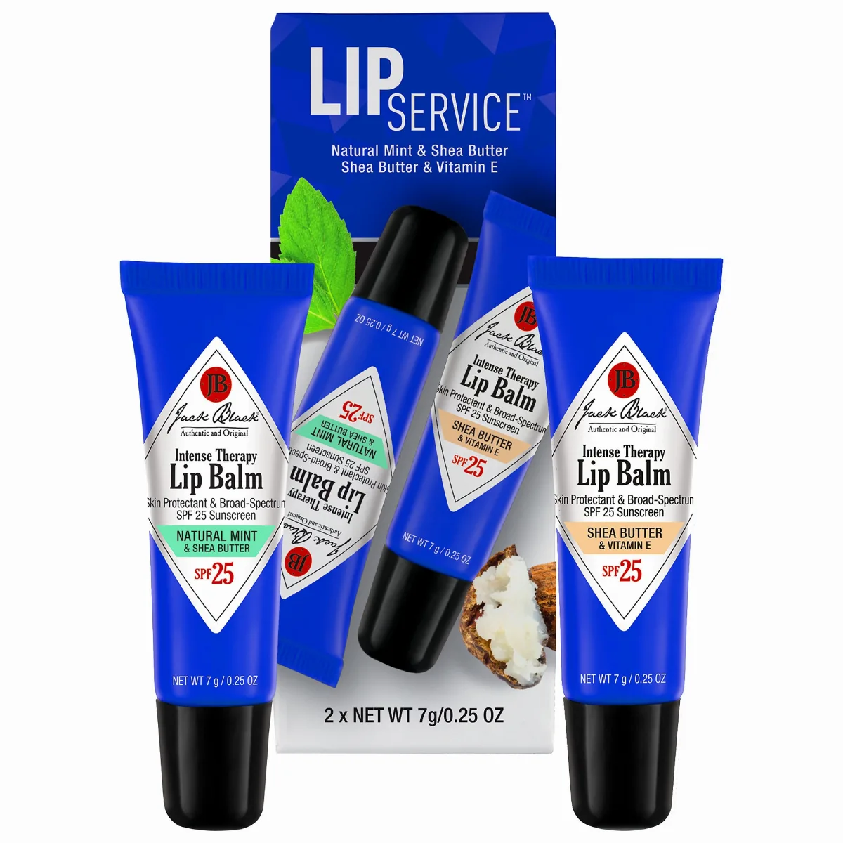 Lip Service - Lip Balm Duo Mint & Shea 2 x 0.25 oz / 2 x 7 G by Jack Black