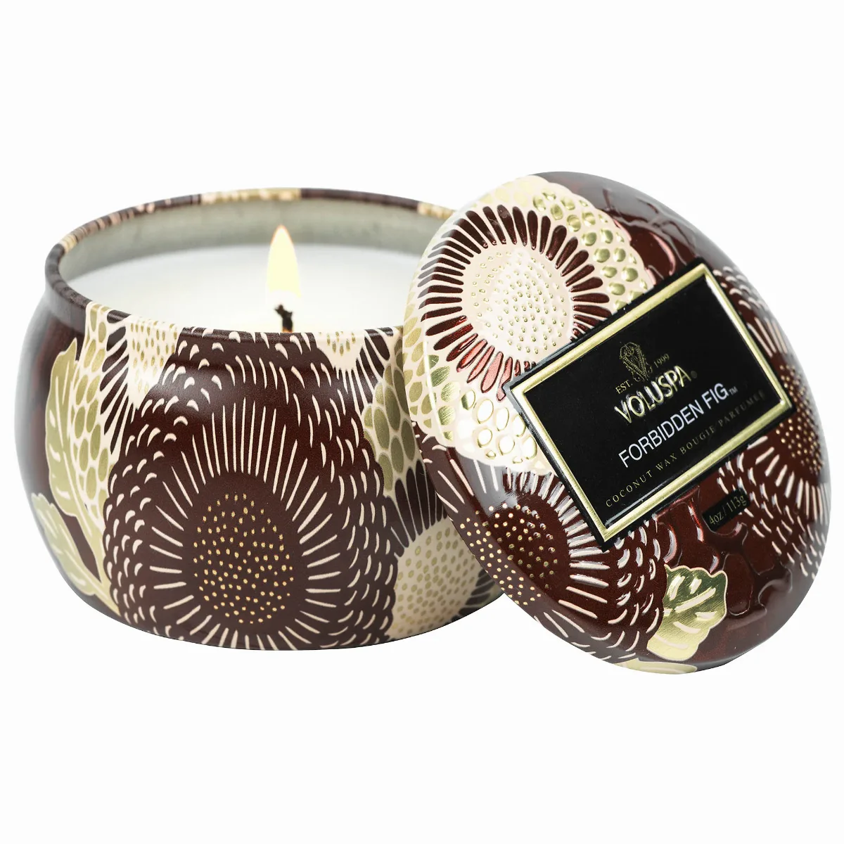 Mini Forbidden Fig Decorative Tin Candle 4 oz / 113 G by VOLUSPA