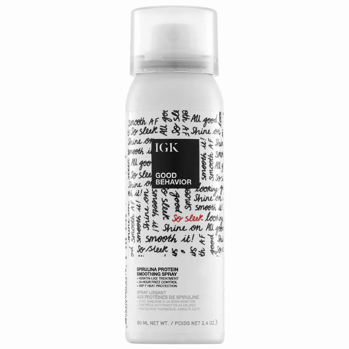 Mini Good Behavior Spirulina Protein Anti-Frizz Smoothing Spray 2.4 oz / 80 mL by IGK