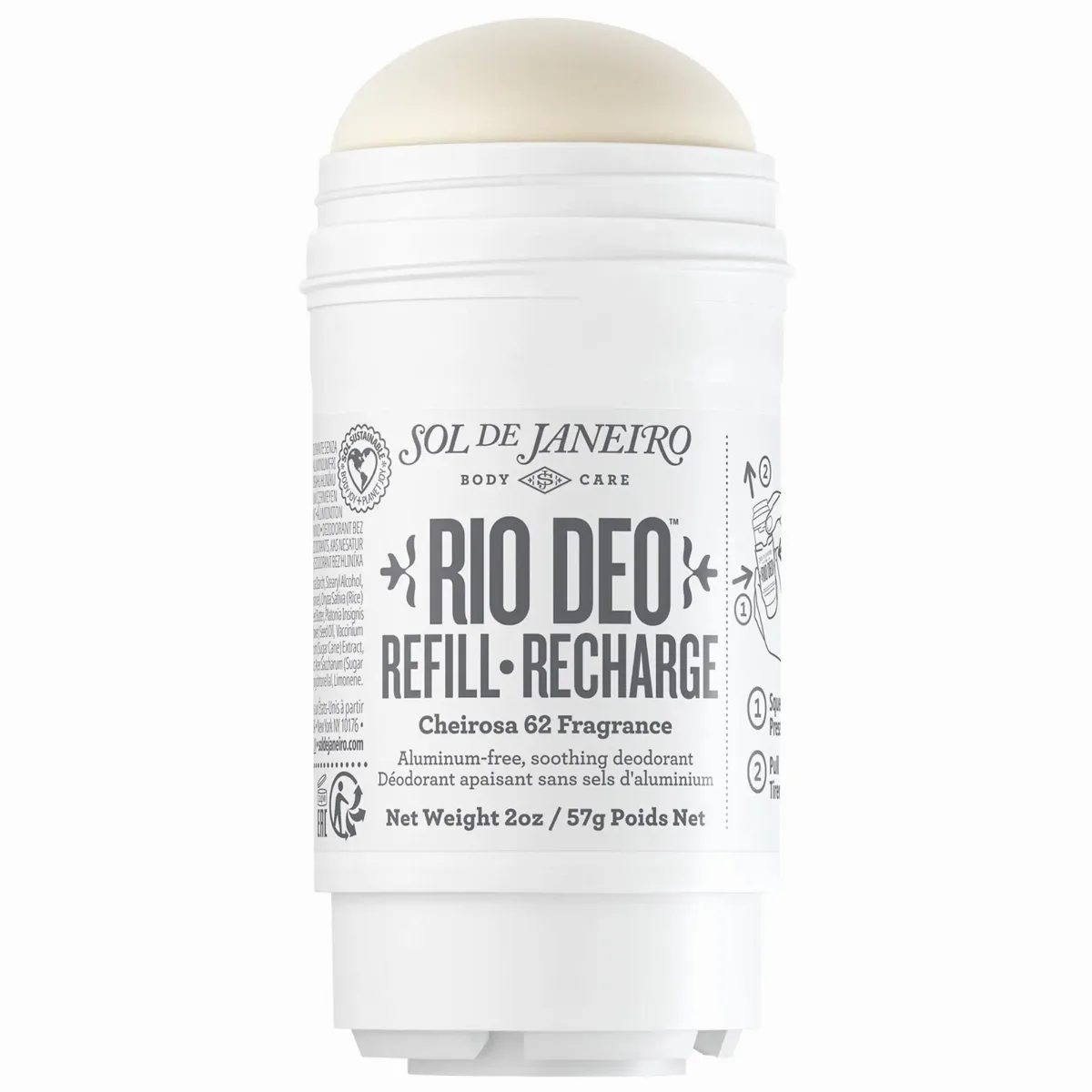 Rio Deo Aluminum-Free Refillable Deodorant Cheirosa 62 2 oz / 57 G by Sol de Janeiro