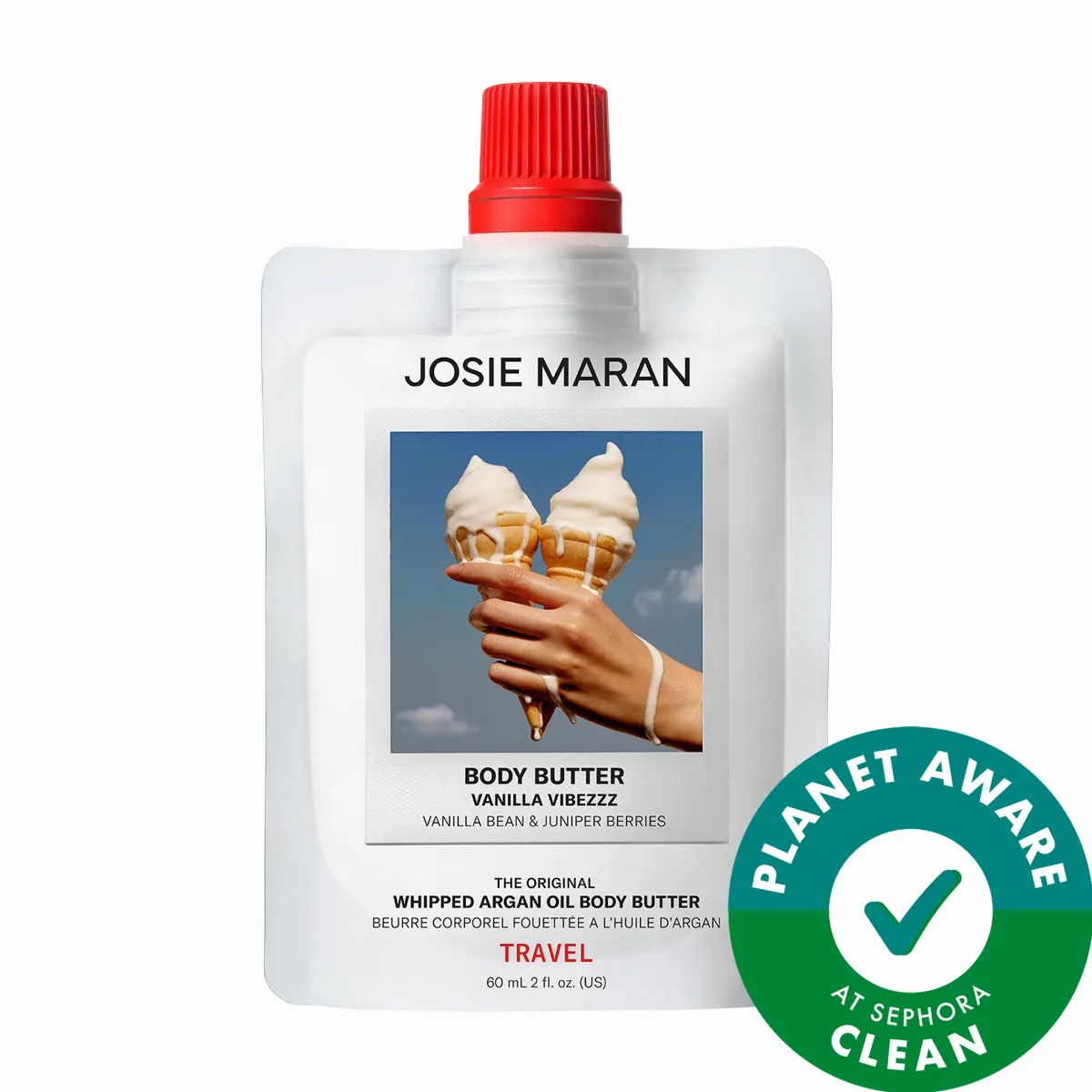Mini Vanilla Vibezzz - Whipped Argan Oil Refillable Firming Body Butter 2 oz by JOSIE MARAN