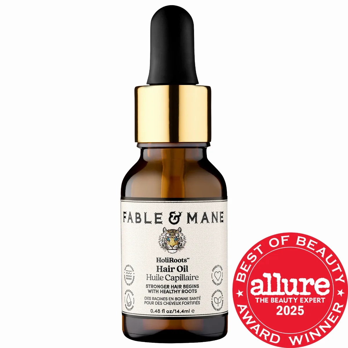 Mini HoliRoots Pre-Wash Treatment Oil for Thinning Hair 0.48/14.4ml by Fable & Mane