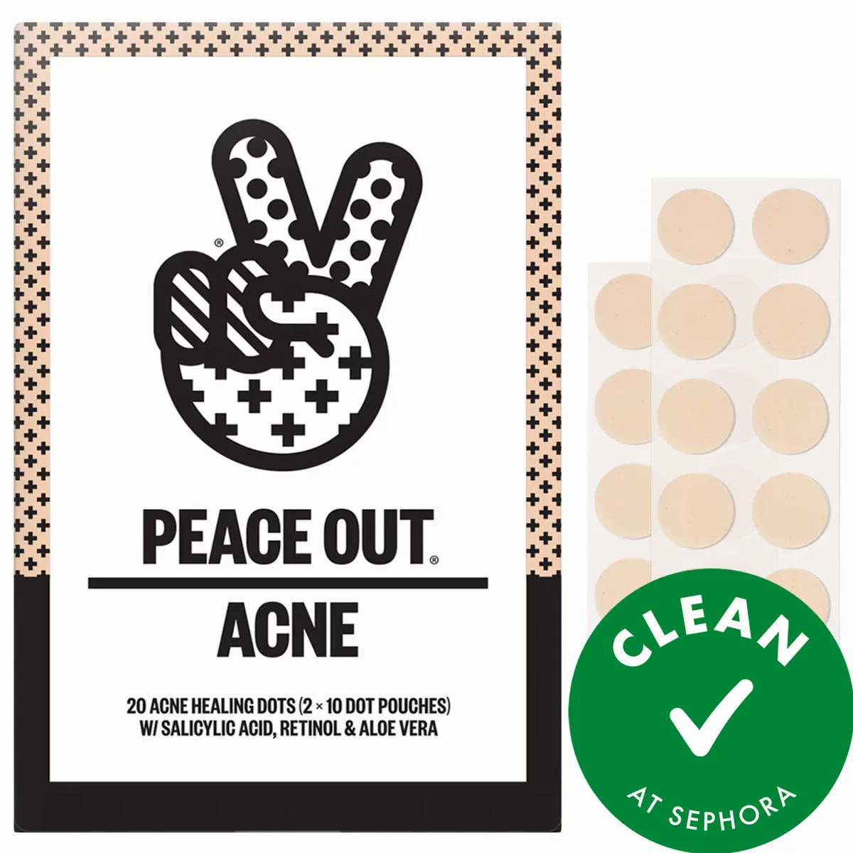 Salicylic Acid & Hydrocolloid Acne Healing Pimple Patches 20 Healing Dots by Peace Out