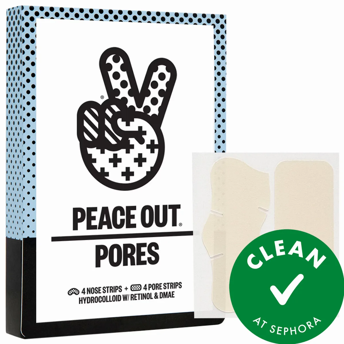 Oil-Absorbing Pore Treatment Strips 4 Nose Strips / 4 Pore Strips by Peace Out