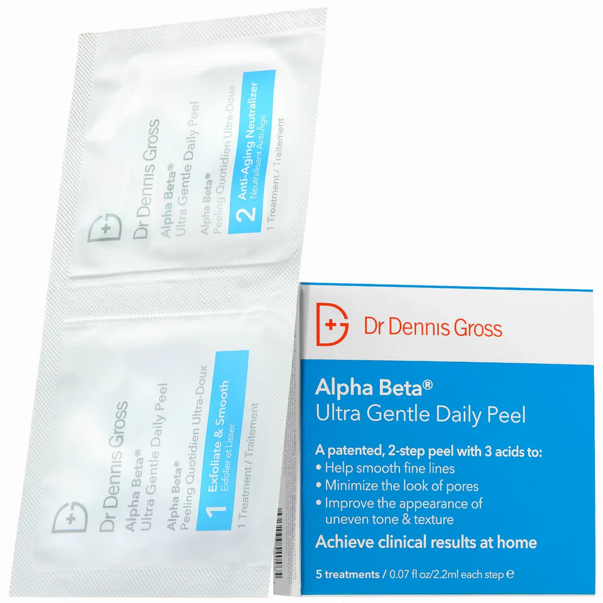 Mini Alpha Beta Ultra Gentle Daily Peel Pads for Sensitive Skin 5 Treatments by Dr. Dennis Gross Skincare