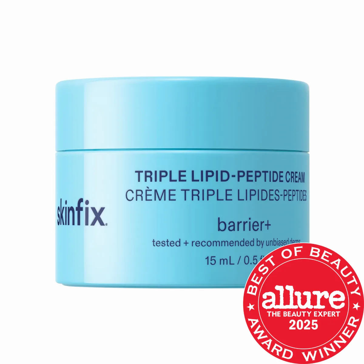 Mini Triple Lipid-Peptide Cream Refillable Barrier Moisturizer with Ceramides 0.5 oz / 15 mL by Skinfix