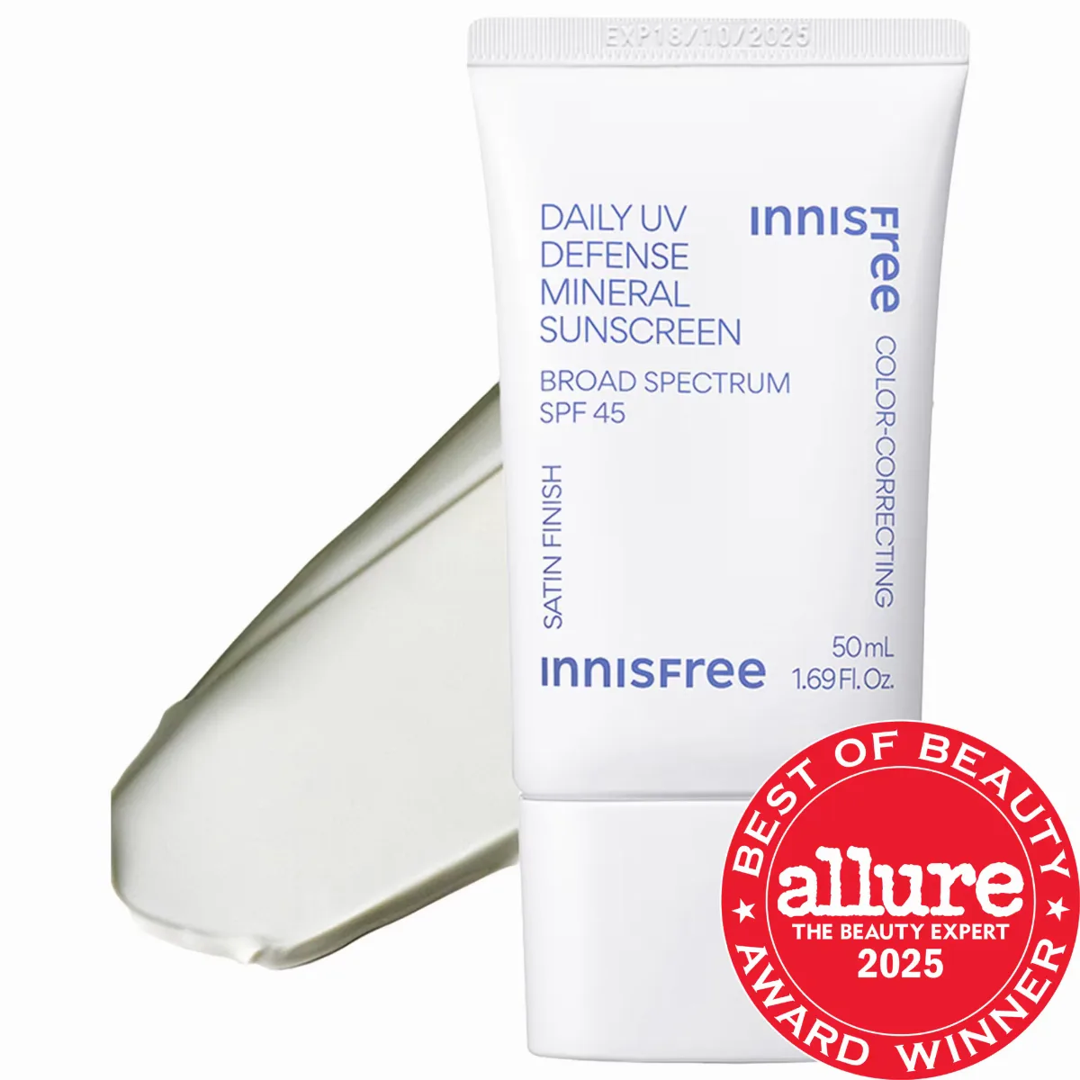 Daily UV Mineral Korean Sunscreen SPF 45 with Hyaluronic Acid for Face & Body 1.69 oz by innisfree
