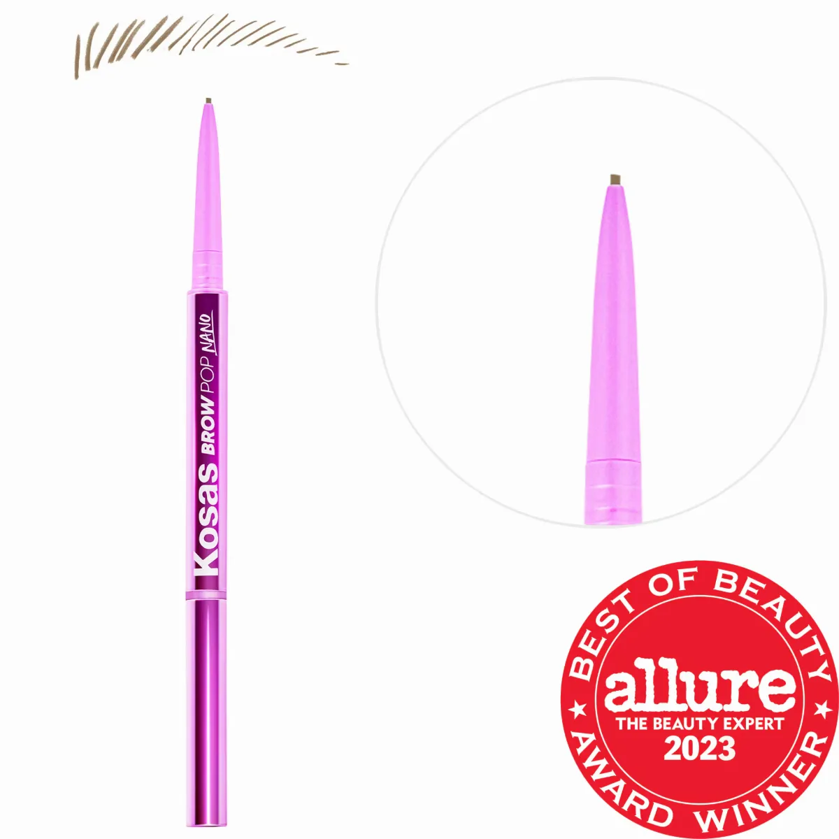 Brow Pop Nano Ultra-Fine Detailing + Feathering Eyebrow Pencil Taupe 0.001 oz / 0.03 G by Kosas