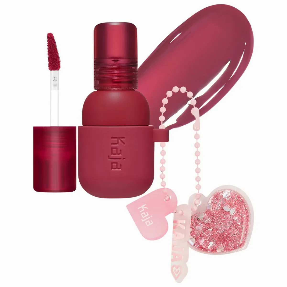 Jelly Charm Glazed Lip Stain & Blush with Keychain 02 Squeeze Guava 0.17 oz / 5 G by Kaja